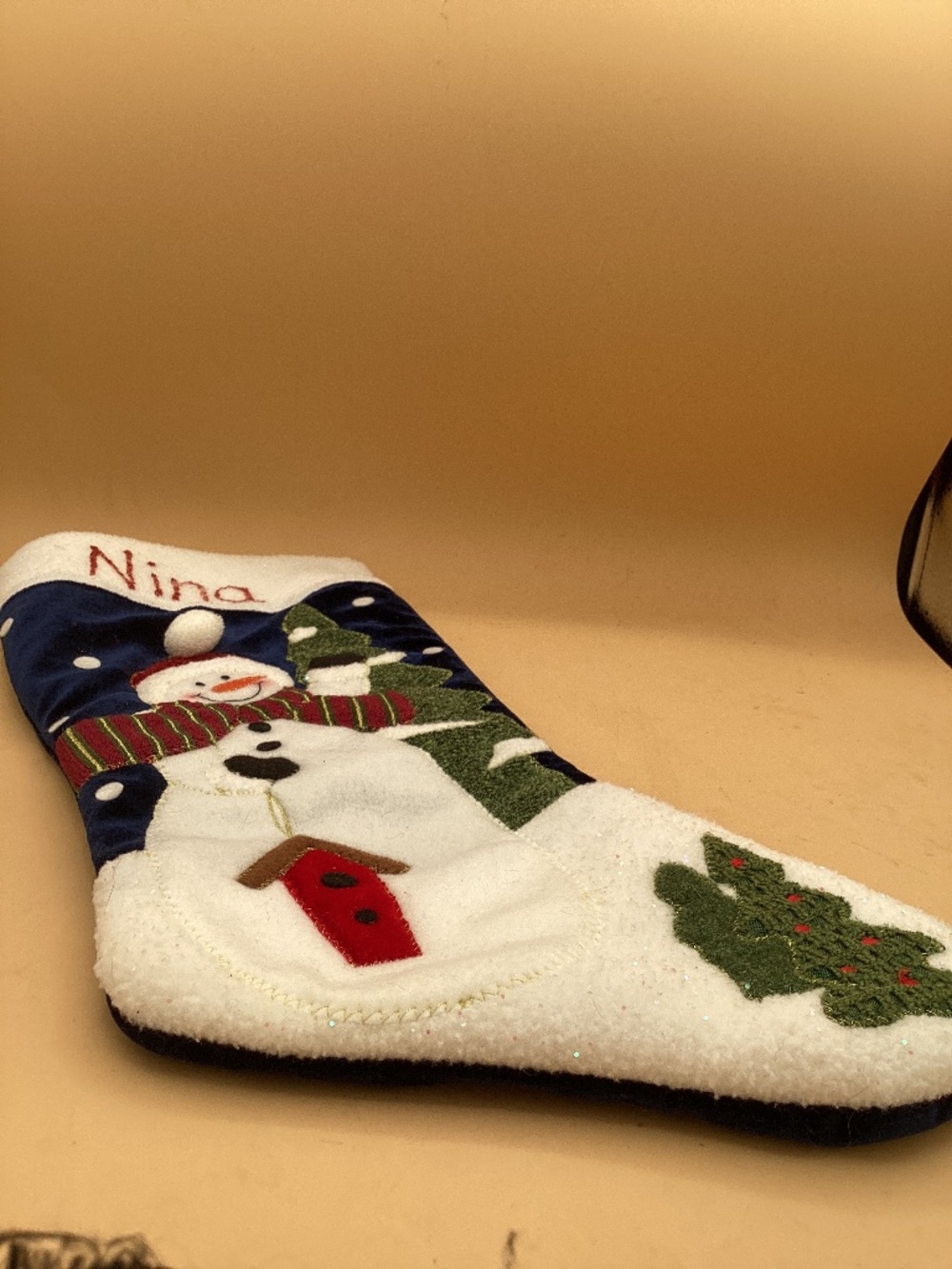 Happy Snowman Christmas Stocking